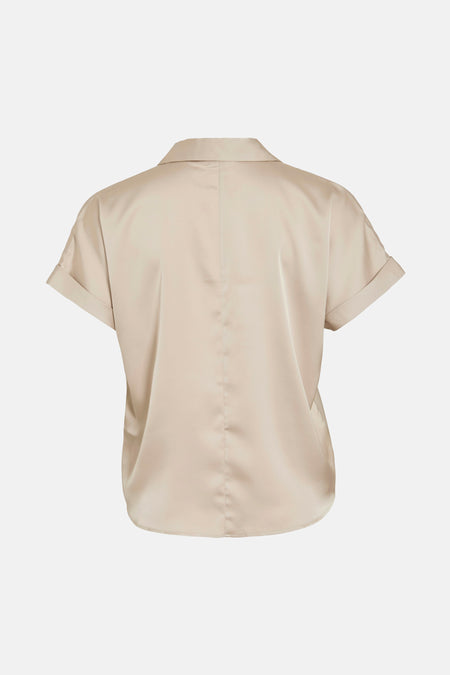 Blouse met korte mouwen - beige