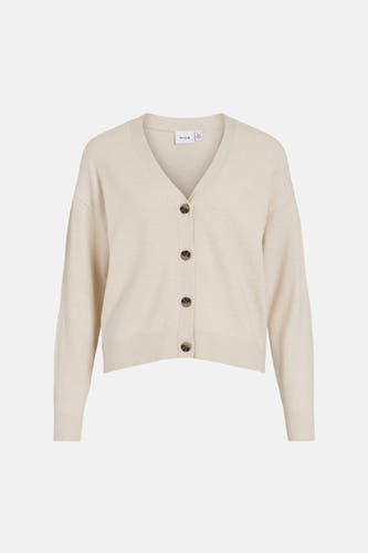 Cardigan écru de VILA, avec manches longues et fermeture à boutons.