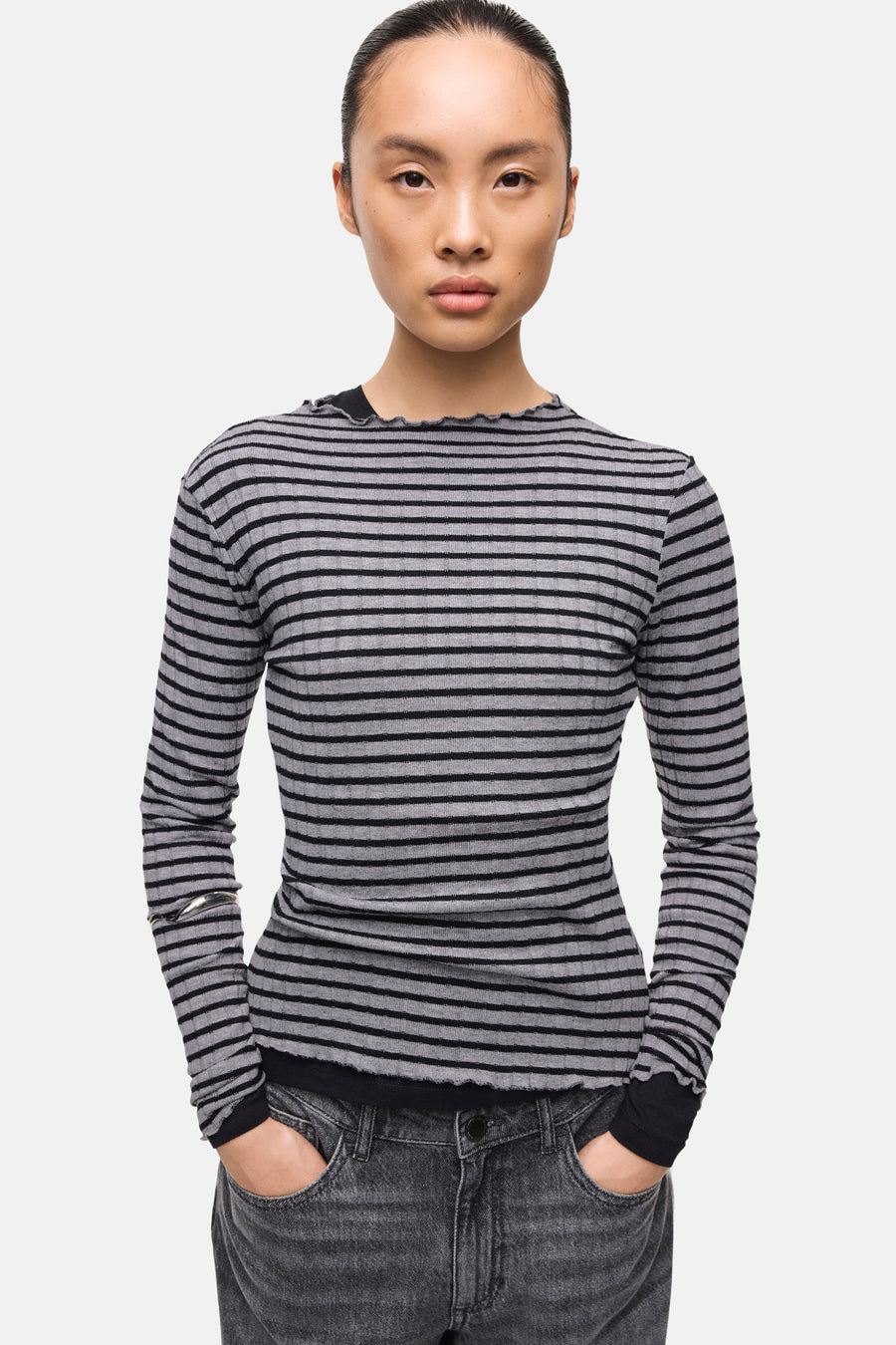 T-shirt met lange mouwen - Grijs - VILA®