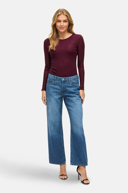 VILARINE O-NECK L/S TOP - NOOS