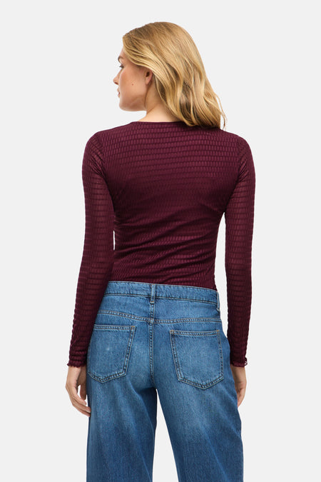 VILARINE O-NECK L/S TOP - NOOS