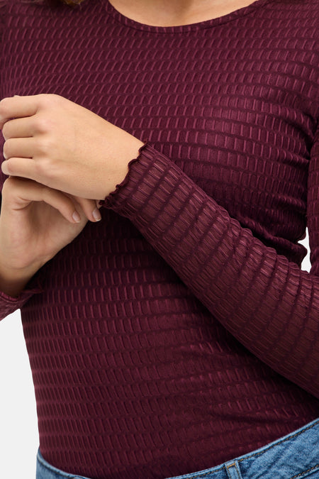 VILARINE O-NECK L/S TOP - NOOS