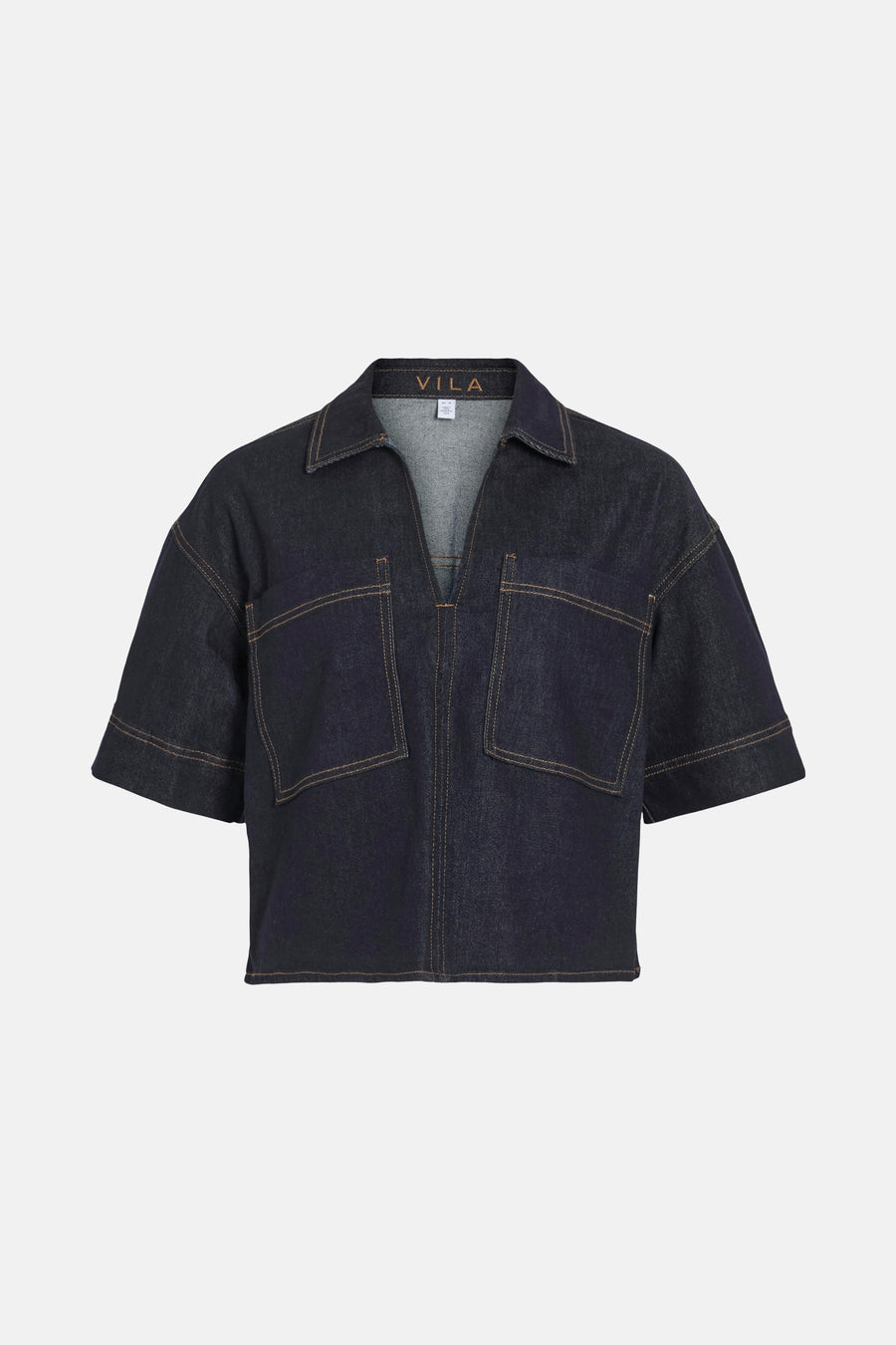 Blouse à manches courtes - dark blue denim - VILA®