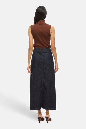 Lange rok - dark blue denim - VILA® - 6