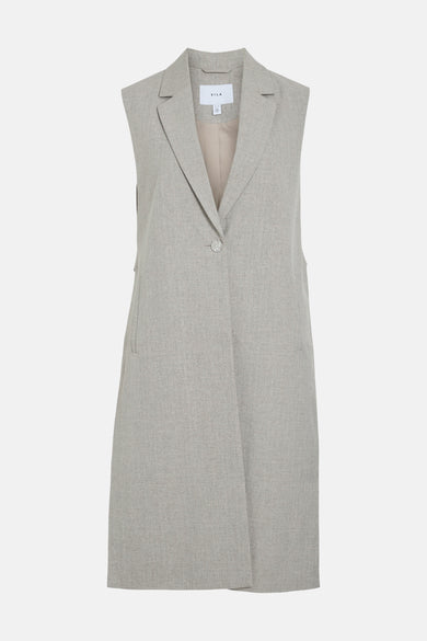 Veste sans manches grise de VILA, avec une fermeture à boutons et un col revers.