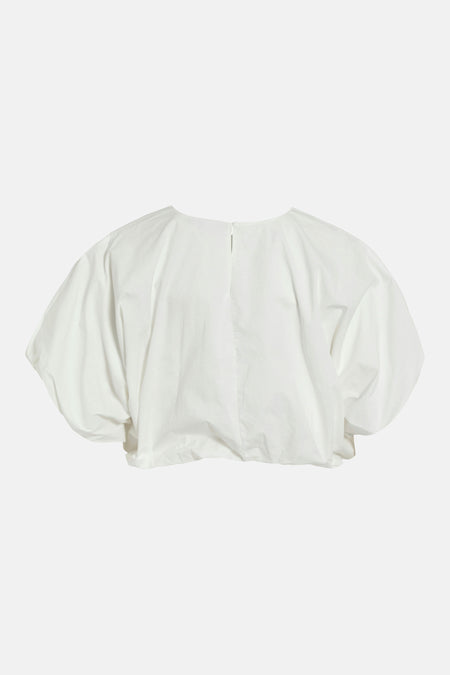 Witte blouse met korte mouwen van VILA®, met pofmouwen en een kleine opening aan de achterkant.