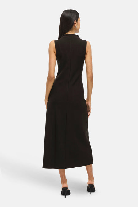 VIANYA FUNNELNECK S/L MIDI DRESS/BFS