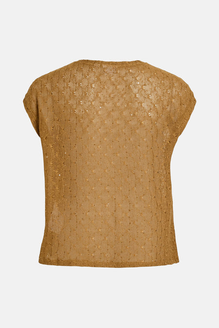 VILIMMI V-NECK S/L GLITTER TOP