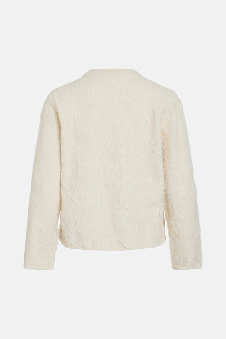 VIHAYDEN O-NECK L/S EMBROIDERY KNIT TOP