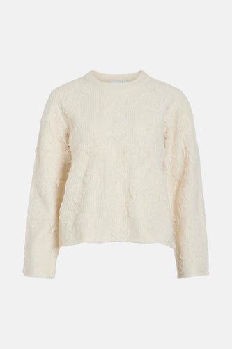 Pull met ronde hals - ecru - VILA®