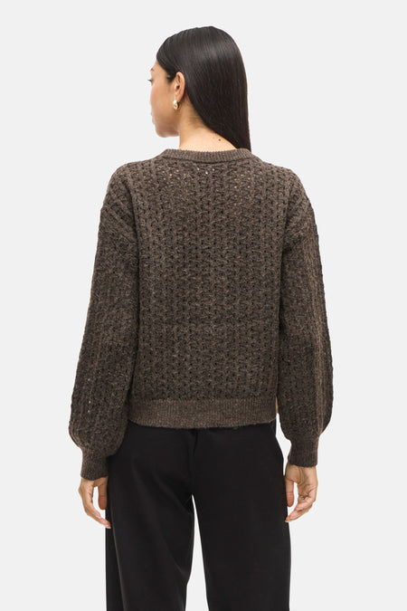 Pull met ronde hals - bruin