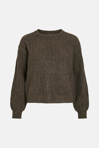 Pull met ronde hals - bruin - VILA®