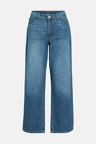 Blauwe denim wijde pijpen jeans van VILA, met een klassieke taille en subtiele wassing.
