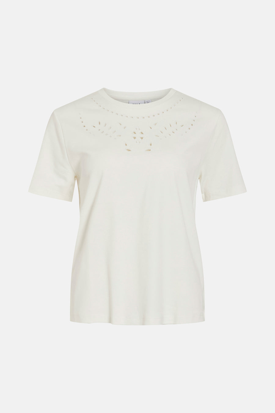 VIPAVIA EMB O-NECK S/S TOP/PB