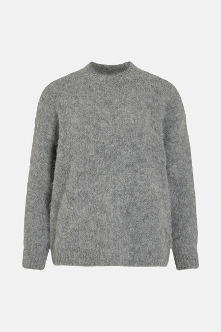 Pull met ronde hals - grijs