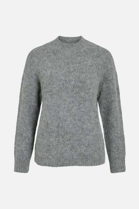 Pull met ronde hals - grijs