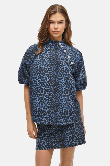 VICHIA COLORFUL 2/4 DENIM TOP