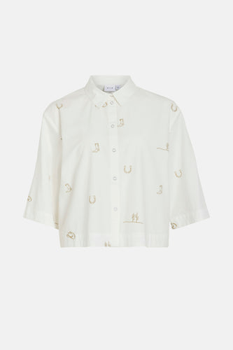 VIGIULIA 3/4 EMBROIDERY SHORT SHIRT
