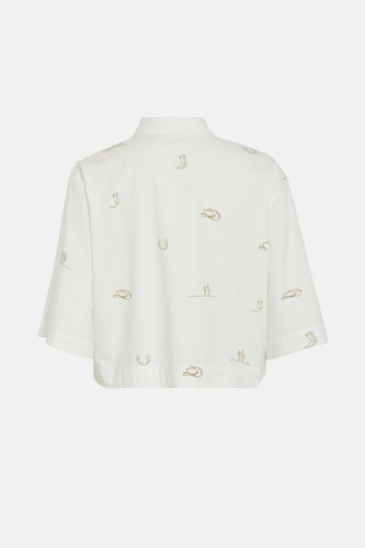 VIGIULIA 3/4 EMBROIDERY SHORT SHIRT
