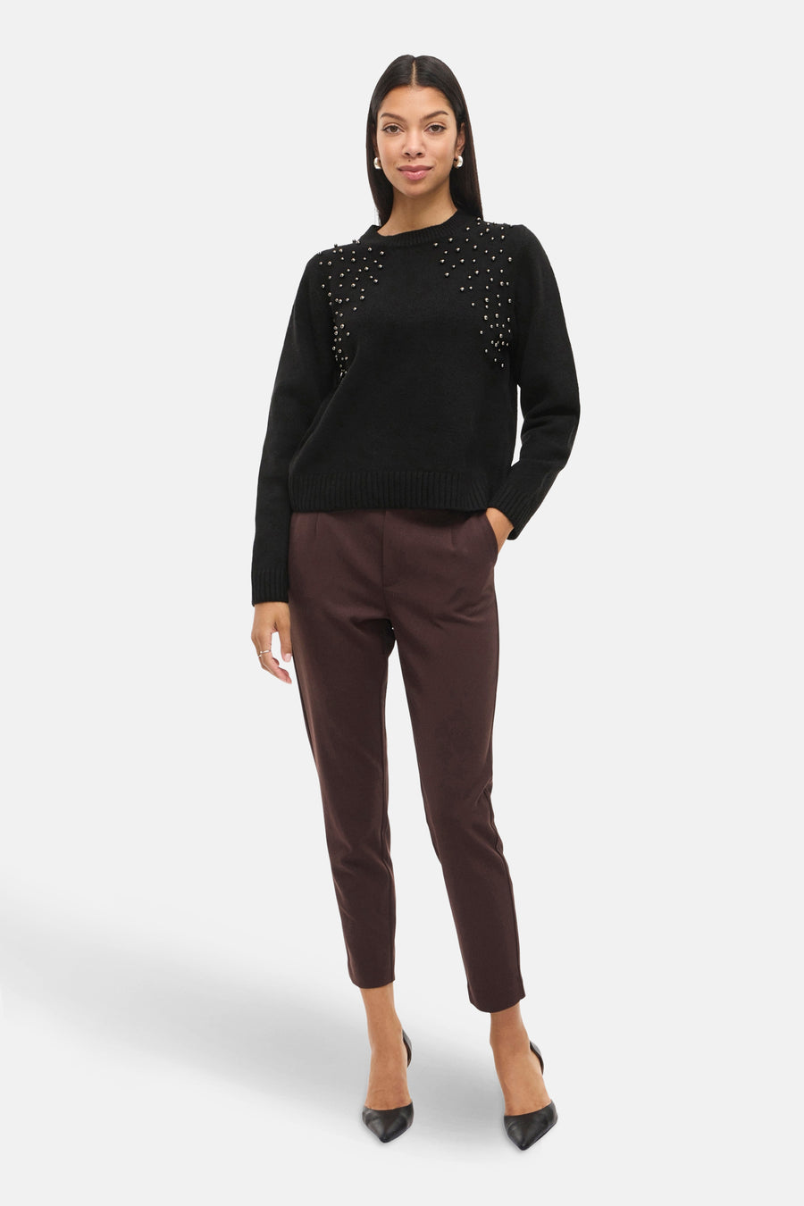 Trui met ronde hals zwart - VILA®
