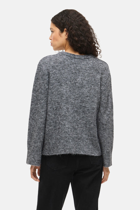 Pull met ronde hals - grijs