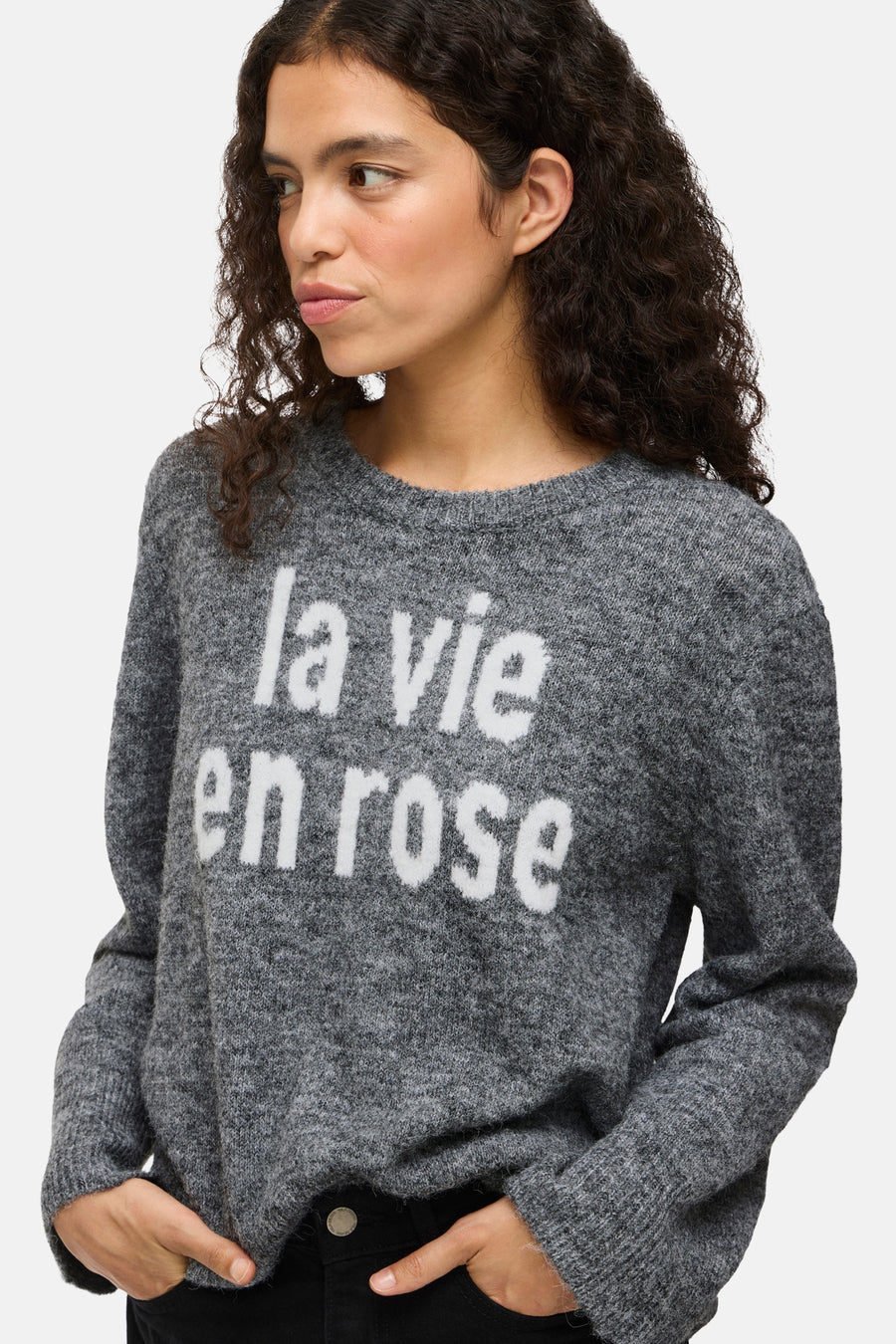 Pull met ronde hals - grijs - VILA®