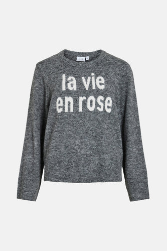 Pull met ronde hals - grijs - VILA®