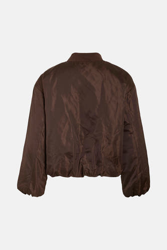 Bruine korte jas van VILA®, met lange mouwen en een elastische boord.