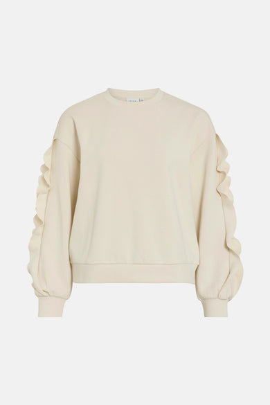 Gilet beige de VILA, avec des manches longues et des plis le le manches.
