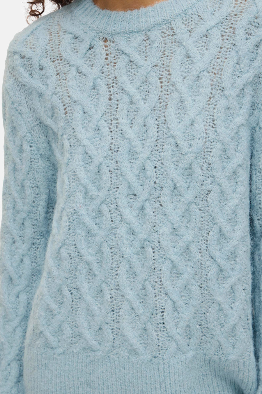 Pull met ronde hals - blauw - VILA®