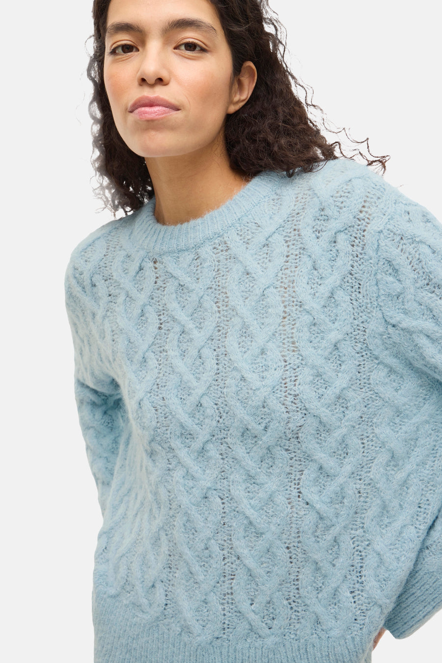 Pull met ronde hals - blauw - VILA®