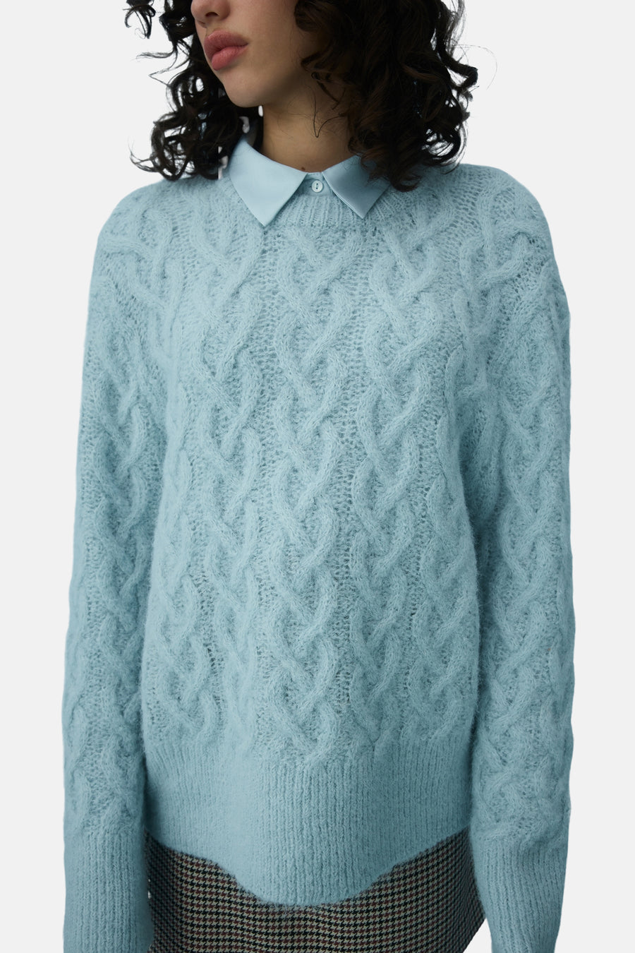Pull met ronde hals - blauw - VILA®