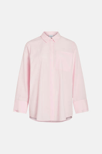 Roze overhemd met lange mouwen van VILA, met een borstzak en een knoopsluiting.