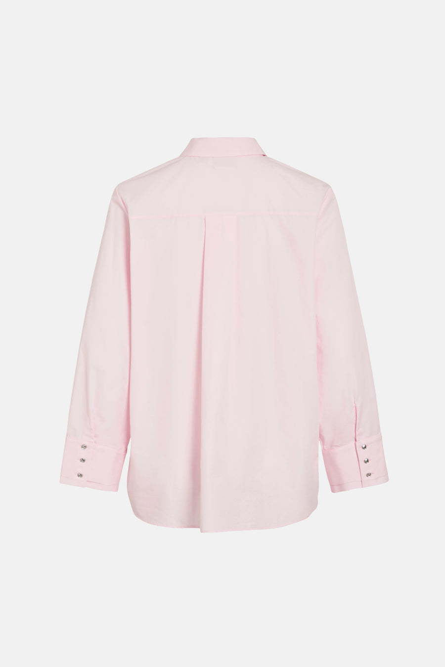 Roze overhemd met lange mouwen van VILA®, gezien van achteren, met knoopdetails op de manchetten.
