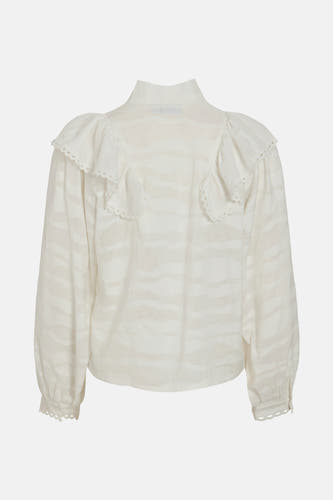 Blouse blanche à longues manches de VILA®, avec des plis et un motif subtil.