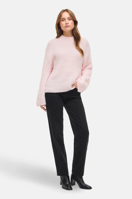 Pull met ronde hals - roze