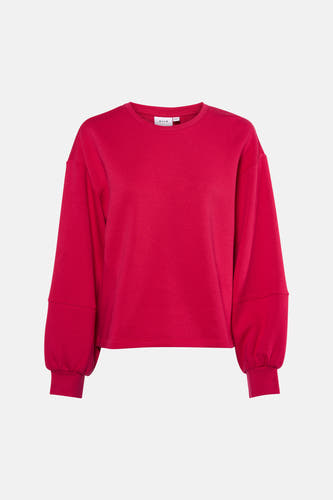 Pull rose à manches longues et col rond de VILA®, vue arrière.