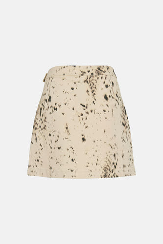 Beige korte rok van VILA met bruine vlekken en een band met een subtiele sluiting.
