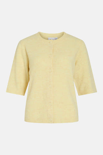 Gilet jaune de VILA, à manches courtes et fermeture boutonnée.