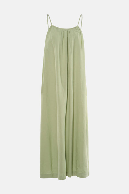 Robe courte verte de VILA® avec bretelles spaghetti, encolure froncée et coupe ample.