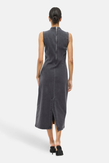 VINONA S/L MIDI DENIM DRESS