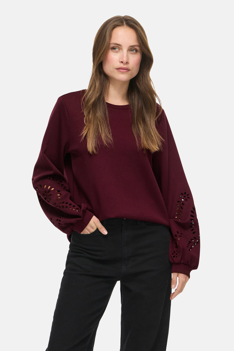 Sweater O hals - Bordeaux
