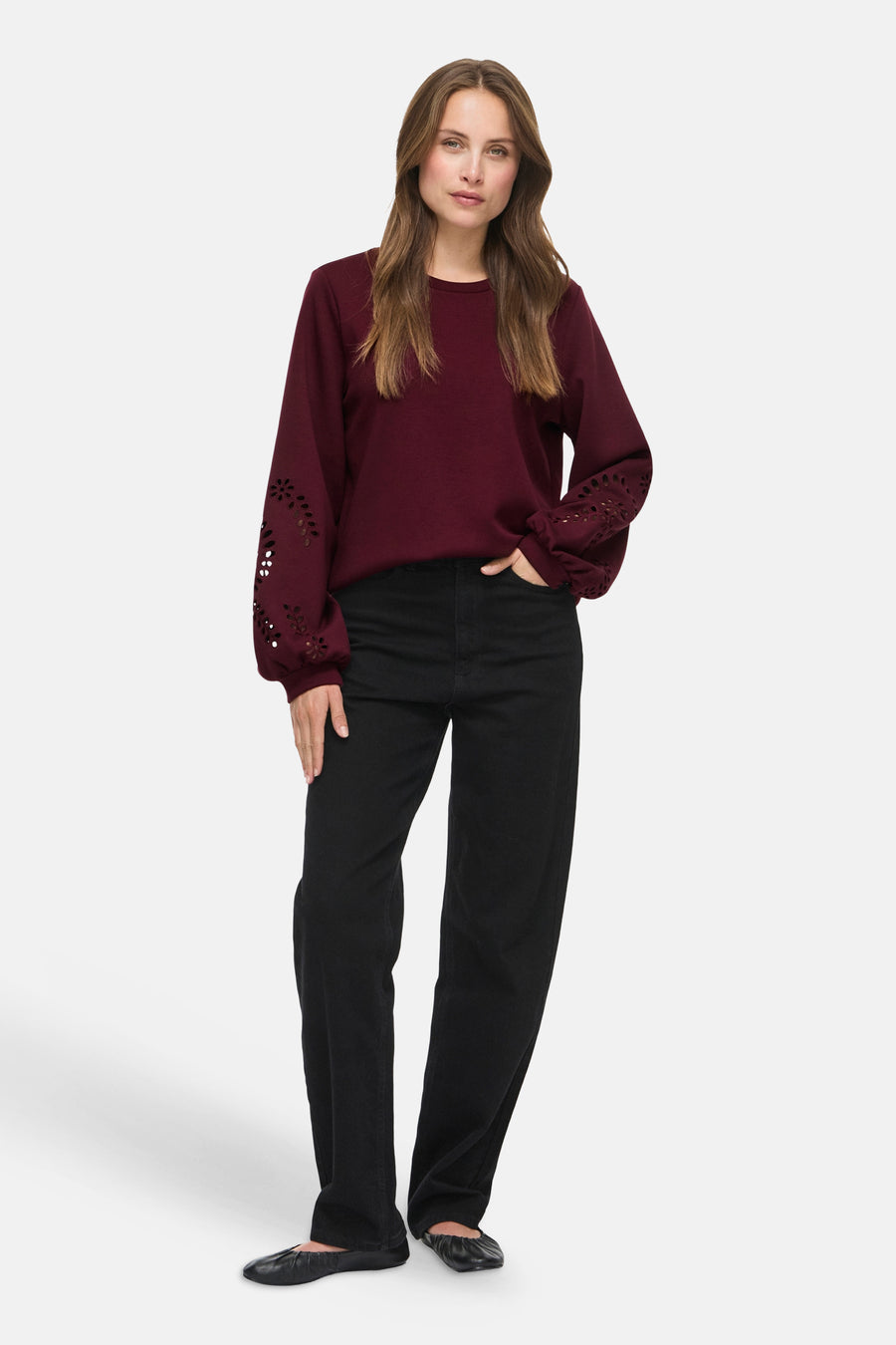 Sweater O hals - Bordeaux