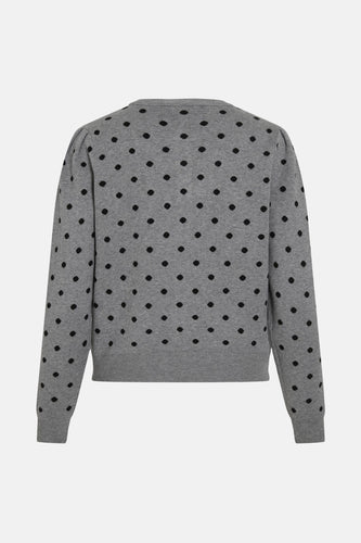 Grijs vest van VILA, met een zwart stippenpatroon.