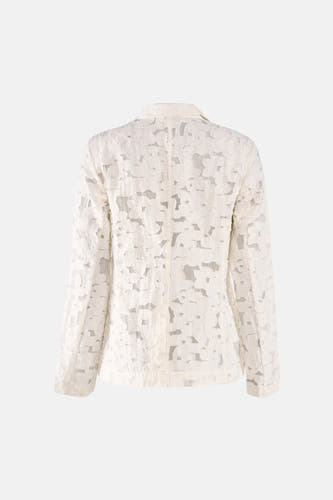 Witte blazer met bloemenkant van VILA®, rugzijde, licht doorschijnend, elegante textuur
