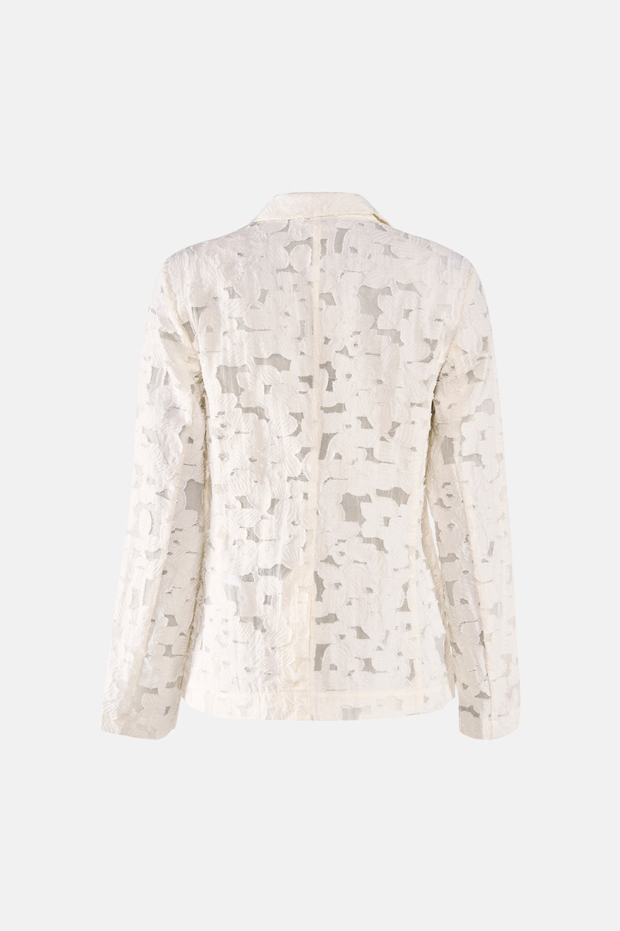 Witte blazer met bloemenkant van VILA®, rugzijde, licht doorschijnend, elegante textuur