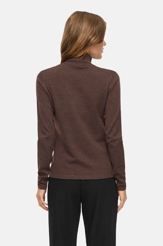 Pull met rolkraag - bruin
