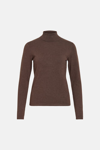 Pull met rolkraag - bruin