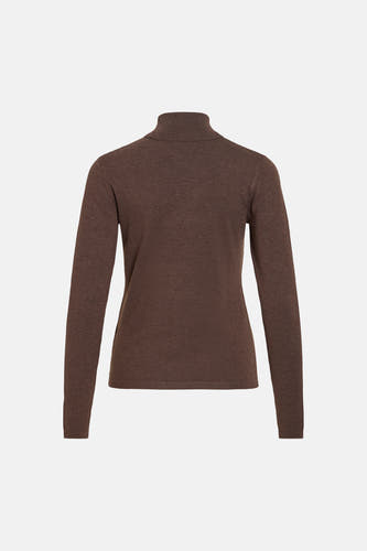 Pull met rolkraag - bruin