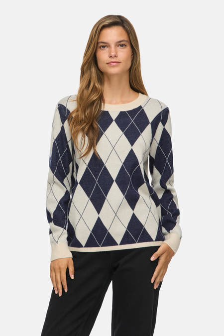 Pull O-hals - beige